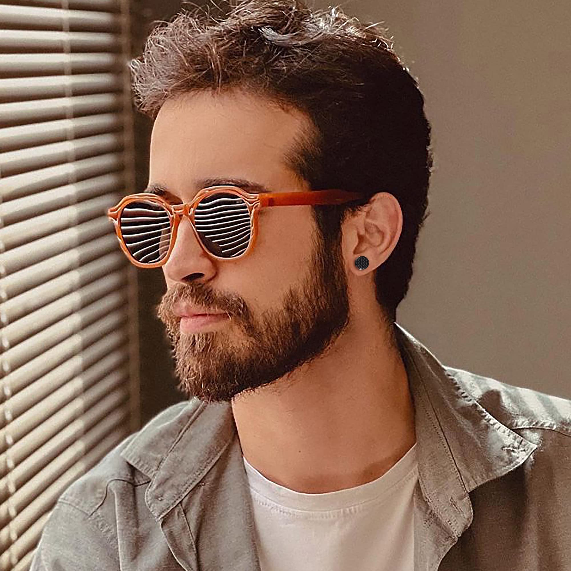 Adramata 10 Pares Pendientes Hombre Acero Inoxidable Vikingos Pendientes Hipoalergénico Piercing Cartílago Pendientes
