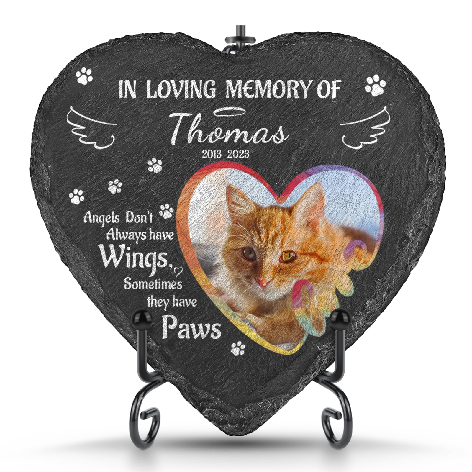 UNIGIFTIME Dog Memorial Gifts for Loss of Dog, Personalized Dog Memorial Stone Plaque with Photo Name, Custom Dog Pet Grave Headstone, Loss of Dog