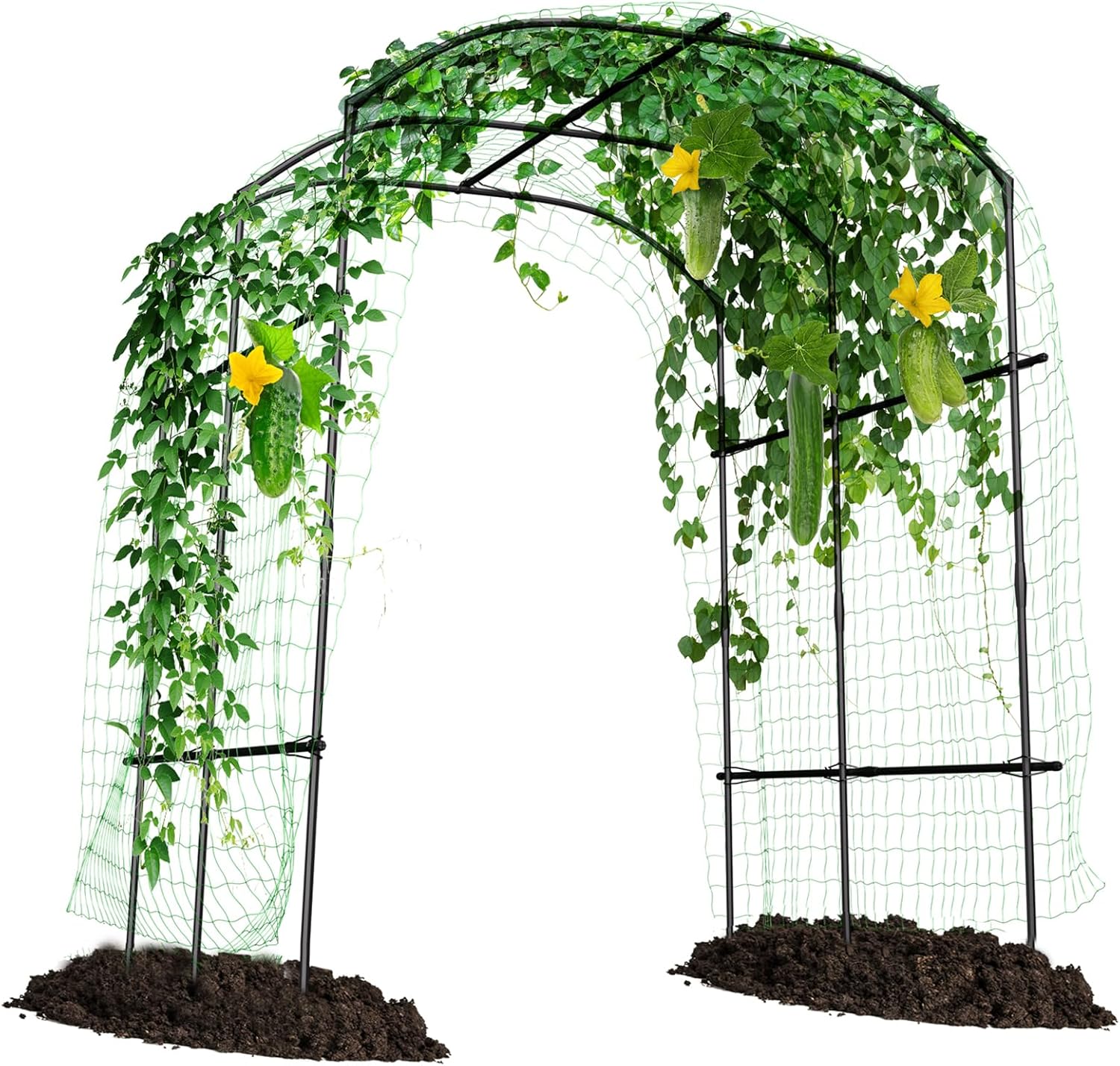 87" H Extra Tall Garden Arch Trellis for Climbing Plants Outdoor, Metal Arbor Plant Support Trellis Archway for Climbing Vine Vegetable/Fruit/Flower Yard Lawn Garden