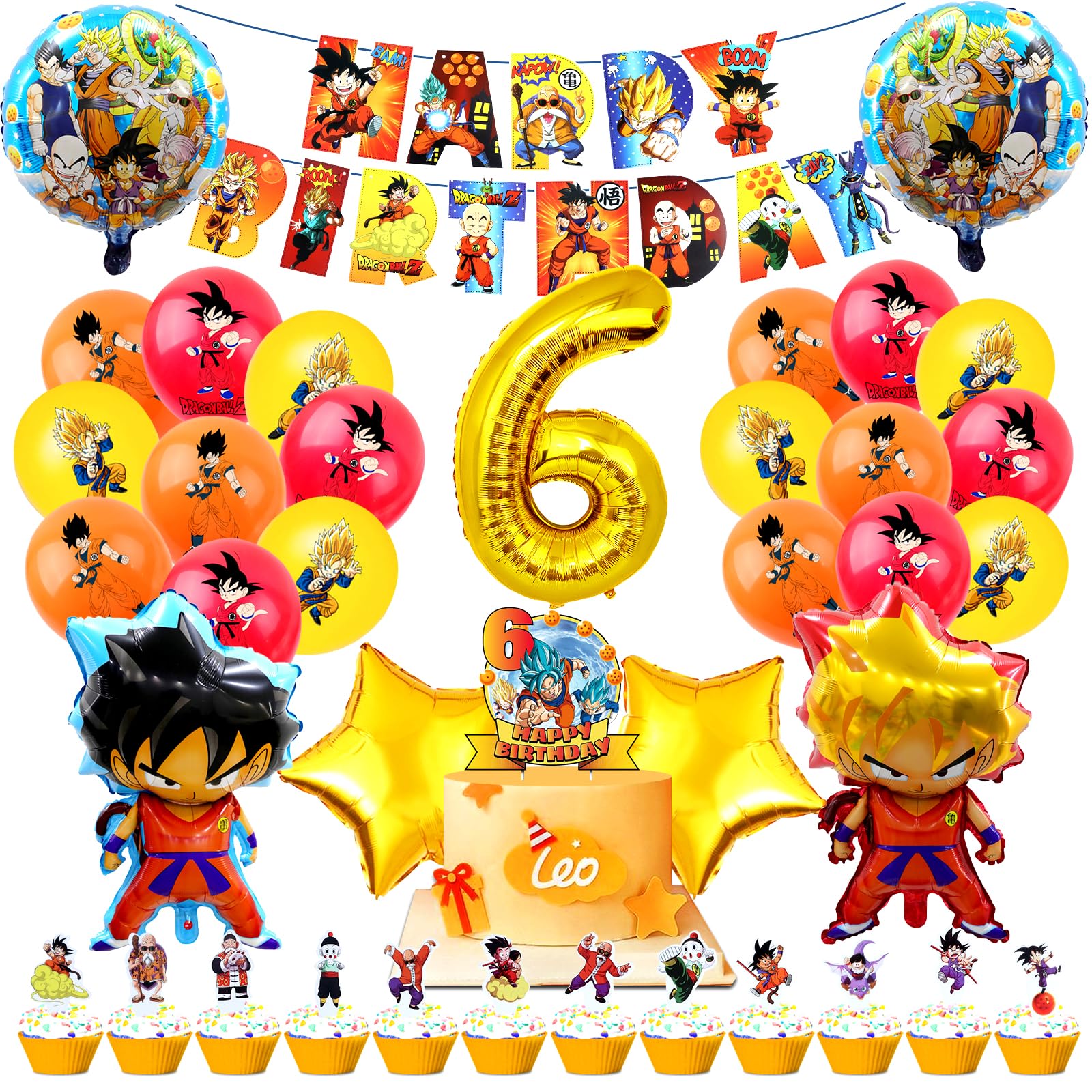 32 Pezzi Decorazioni Torta Palloncini A Tema Drago: Set Completo Con Striscione Happy Birthday, Palloncini In Lattice E Topper. Ideale Per Feste Di Compleanno Bambini E Feste A Tema.