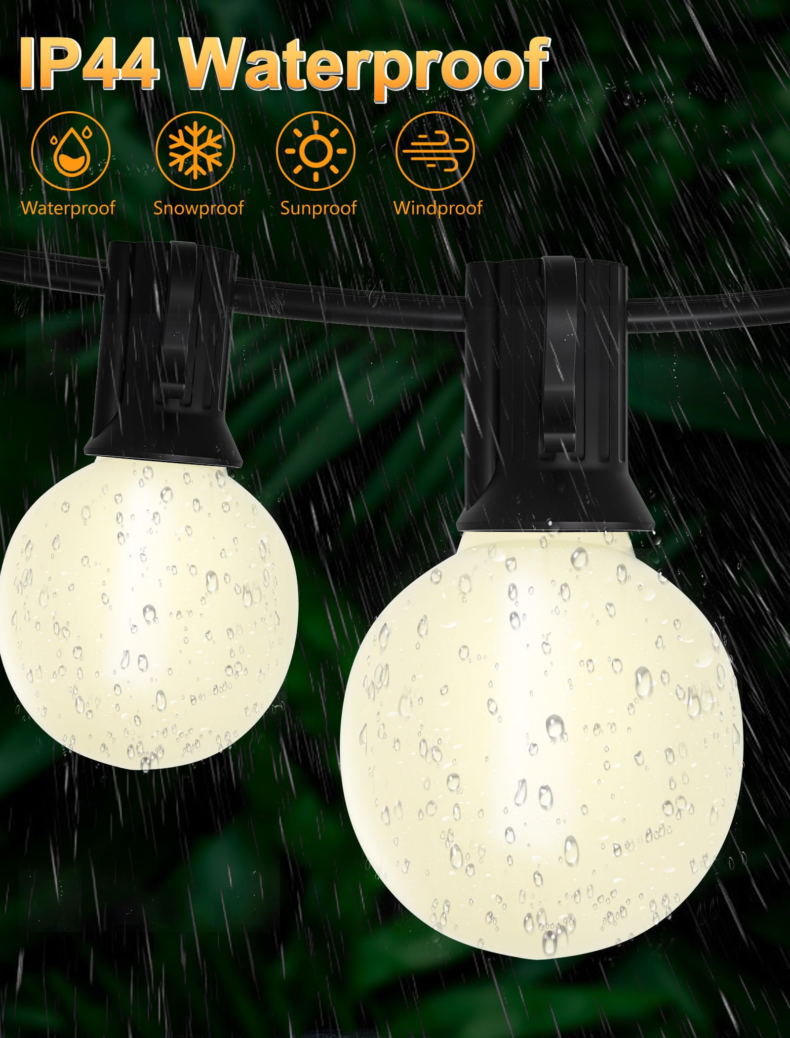 25Pack G40 LED Replacement Light Bulbs 0 6W Frosted White LED Globe Bulbs for Outdoor String Light E12 — view 6