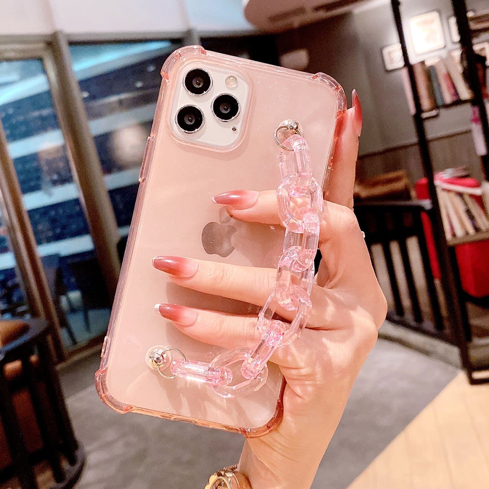 Amazon.co.jp: Zhiia グリッタークリアリストチェーンFor iPhone