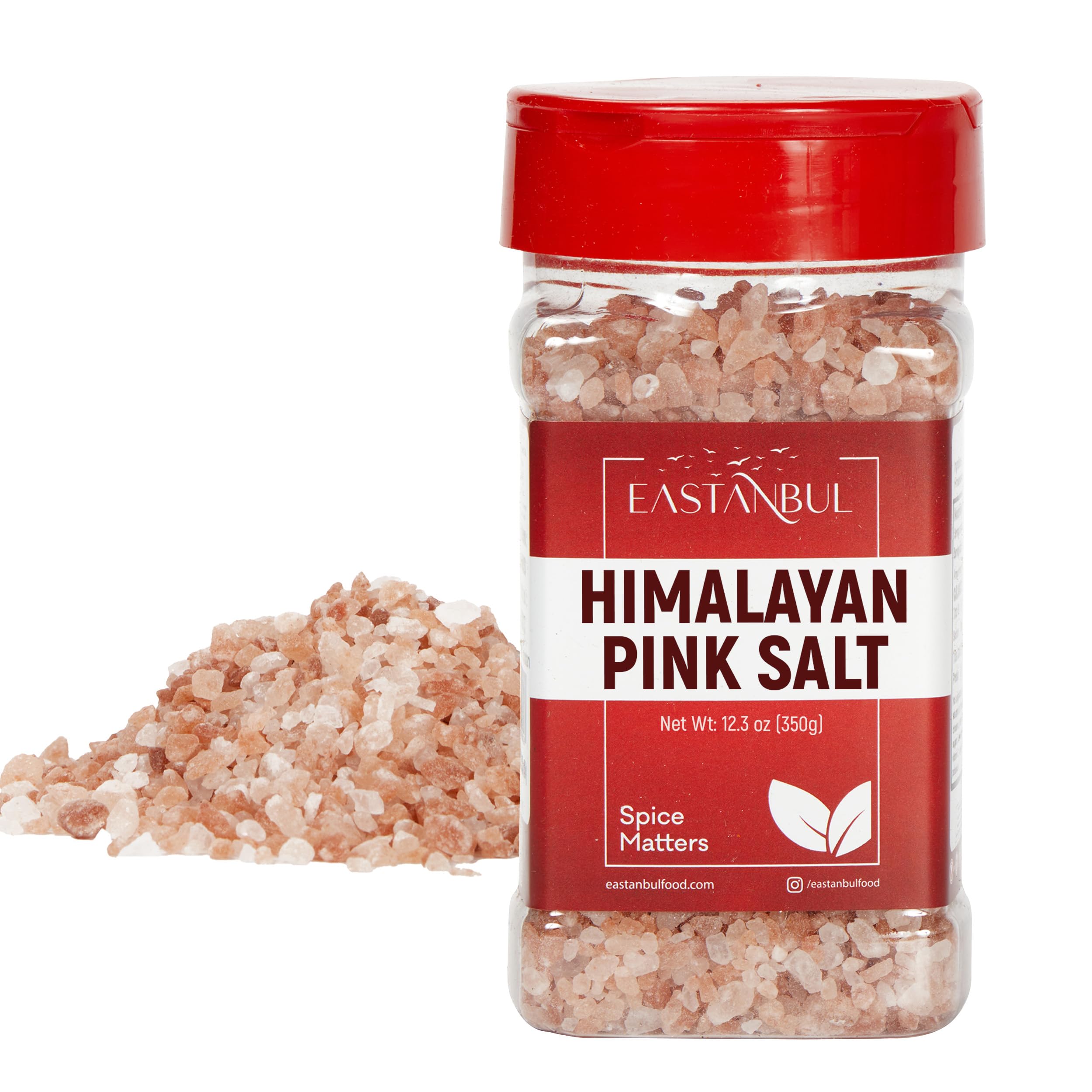 Eastanbul Himalayan Pink Salt for Grinder Refill, 12.3oz, Pink Himalayan Sea Salt Coarse Grain, 100% Pure, Chef-Grade Gourmet Spice Selection, Perfect