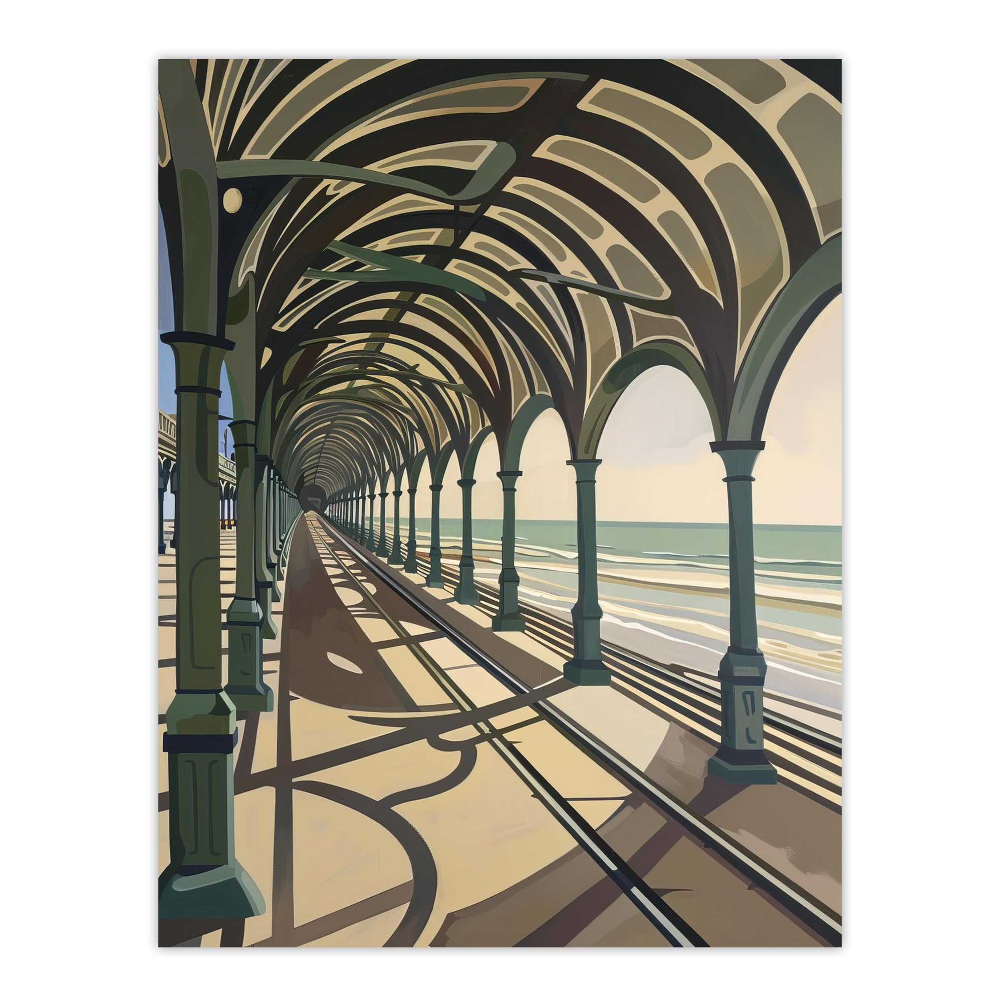 Artery8 Victorian Pier Blackpool England UK Seaside Living Room Large Wall Art Poster Print Thick Paper 18X24 Inch