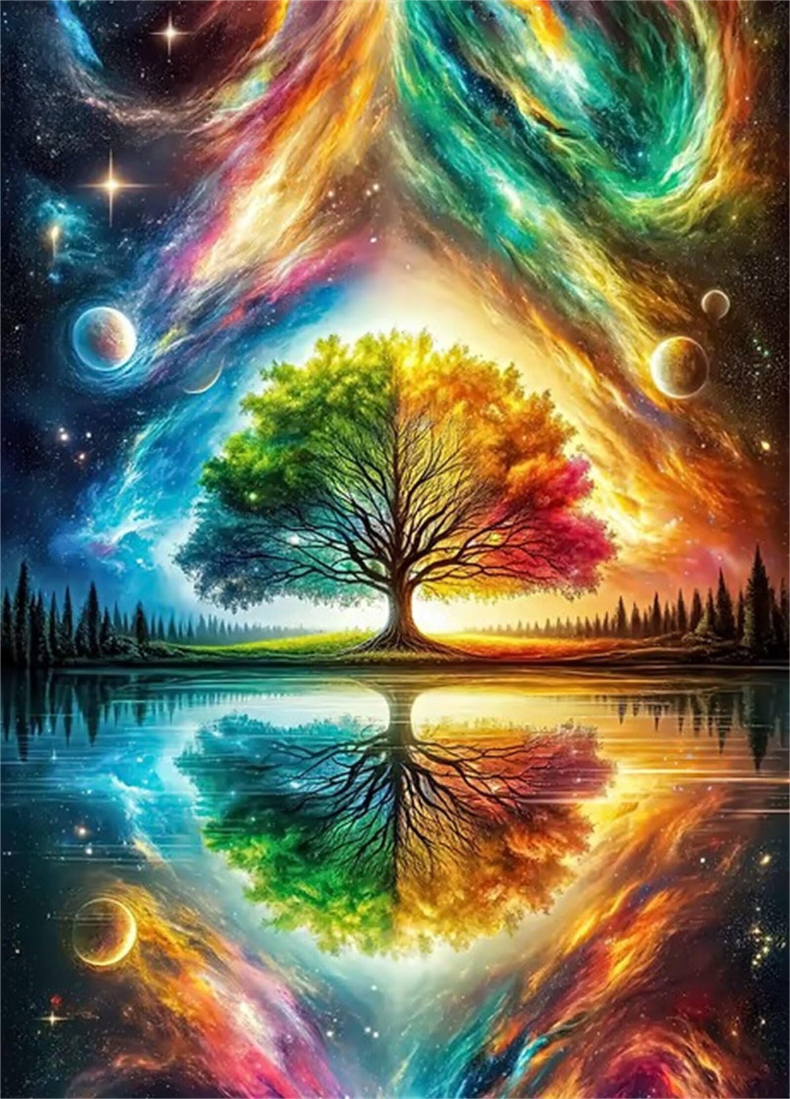 Puzzle 1500 elementów Gry edukacyjne i zabawki wyzwanie prezent klasyczne puzzle dla dorosłych, puzzle DIY drzewo życia Aurora, 87 x 57 cm