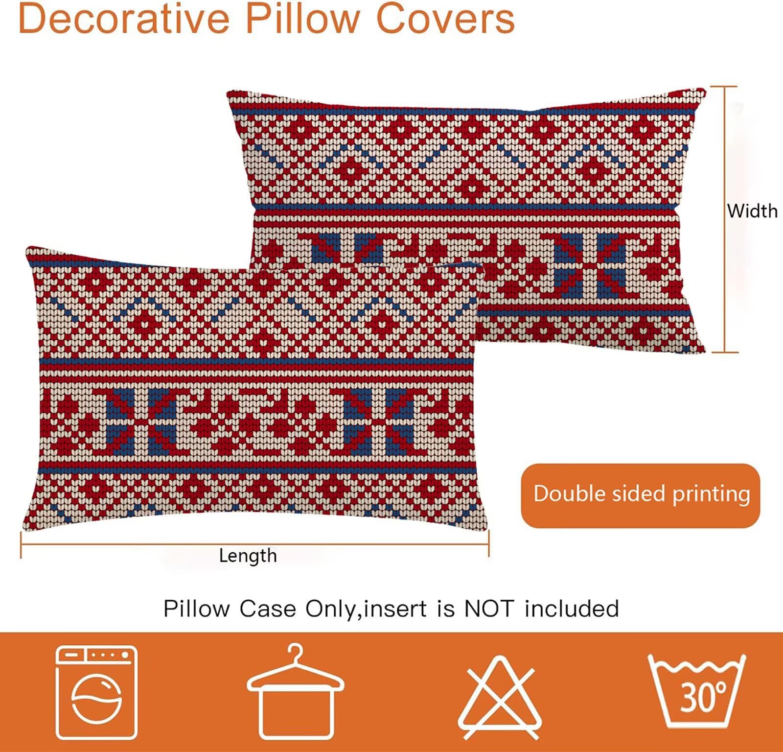 Poszewki na poduszki Boże Narodzenie retro 60 x 80 cm poduszki poduszki na