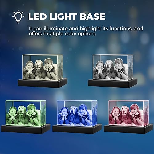 Miniatura 3 de Foto de cristal 3D, regalo personalizado para ella, él, mamá, papá, padre, regalo para parejas Foto personalizada en cristal, única