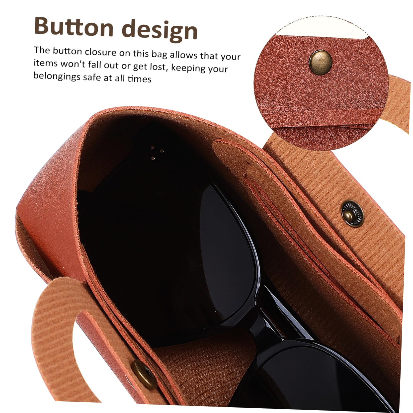 Holibanna 4pezzi Custodie Per Occhiali Pelle Pouch Multi-funzionale Per Sole e Occhiali Di Colori Scuro Con Chiusura Pulsante e Manico Organizer Per Smartphone e Chiavi