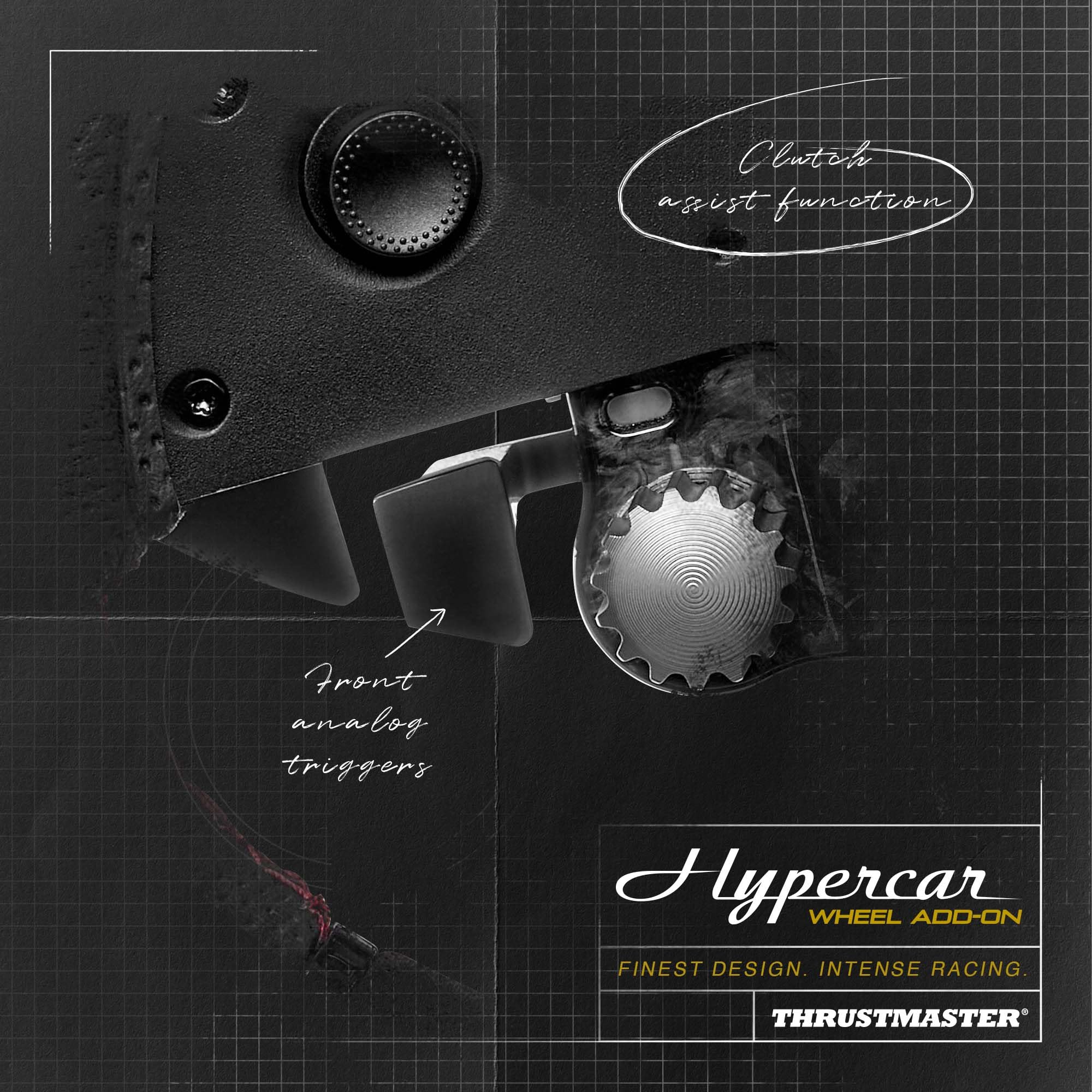 Thrustmaster Hypercar Wheel Add-On - Aro de Volante Premium (Cuero Auténtico y Carbono, Diseño Ovalado, Levas Magnéticas, Compatible con PS5, Xbox y PC) Licencia Oficial