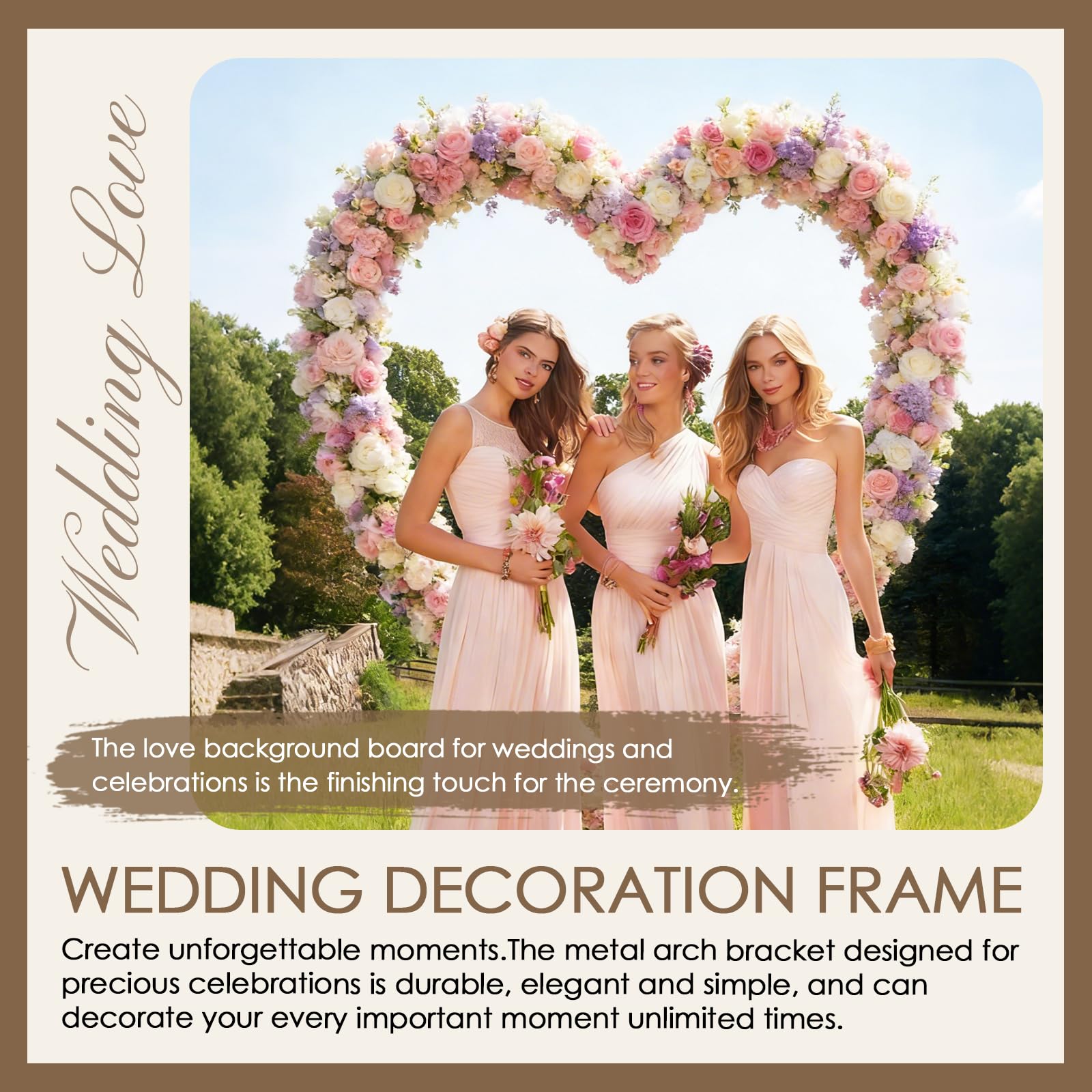 2M Herz Hochzeitsbogen, Metall-Ballonbogen, Loving Heart Balloon Arch Metall Arch Stand, Hochzeit Blumen Herzförmiges Kreis Rahmen Hoop Ständer Ballonbogen Set für Partys, Hochzeiten, Geburtstage