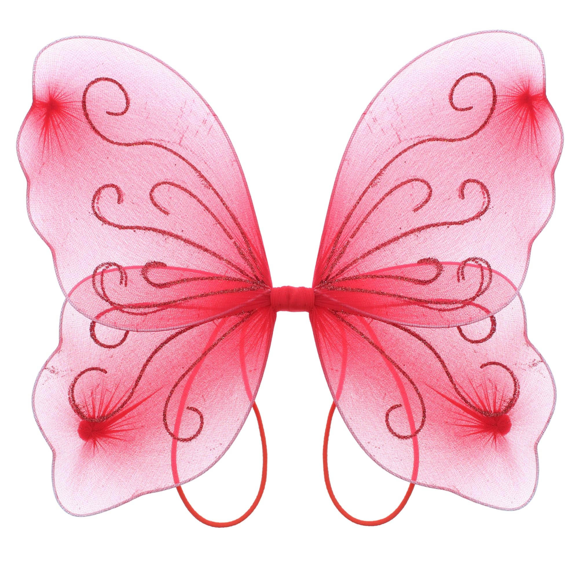 Zac's Alter Ego Girls Red Small Fancy Dress Glitter Butterfly Fairy Wings