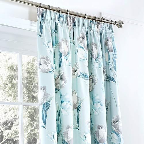 Blue Floral Curtains Amazon Co Uk