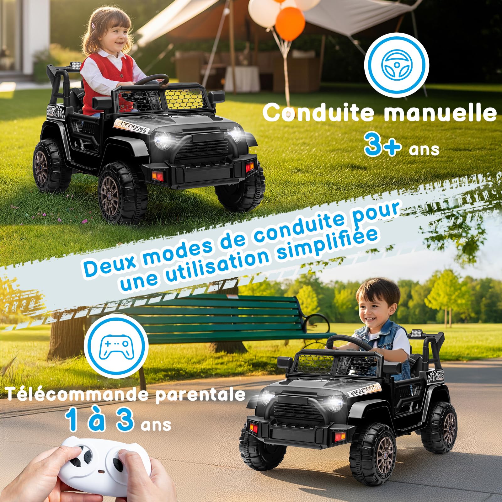 LALAHO Voiture Véhicule électrique Enfant 12V