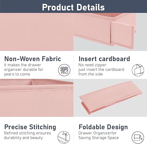 Miniatura 7 de DIMJ Organizador de cajones de ropa, organizador de ropa interior, organizadores de armario y caja de almacenamiento, divisores de cajones para ropa