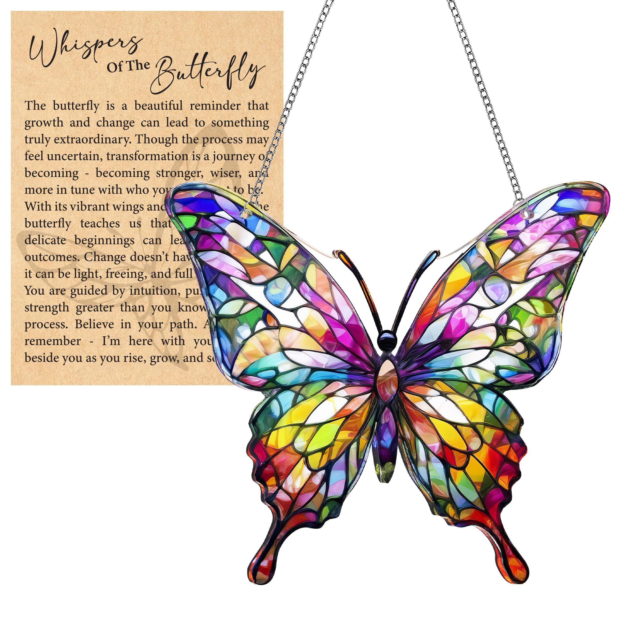 Sun Catchers, Butterfly Decorations for Home and Car, Colorful Suncatcher and Inspirational Display, Butterfly Decor