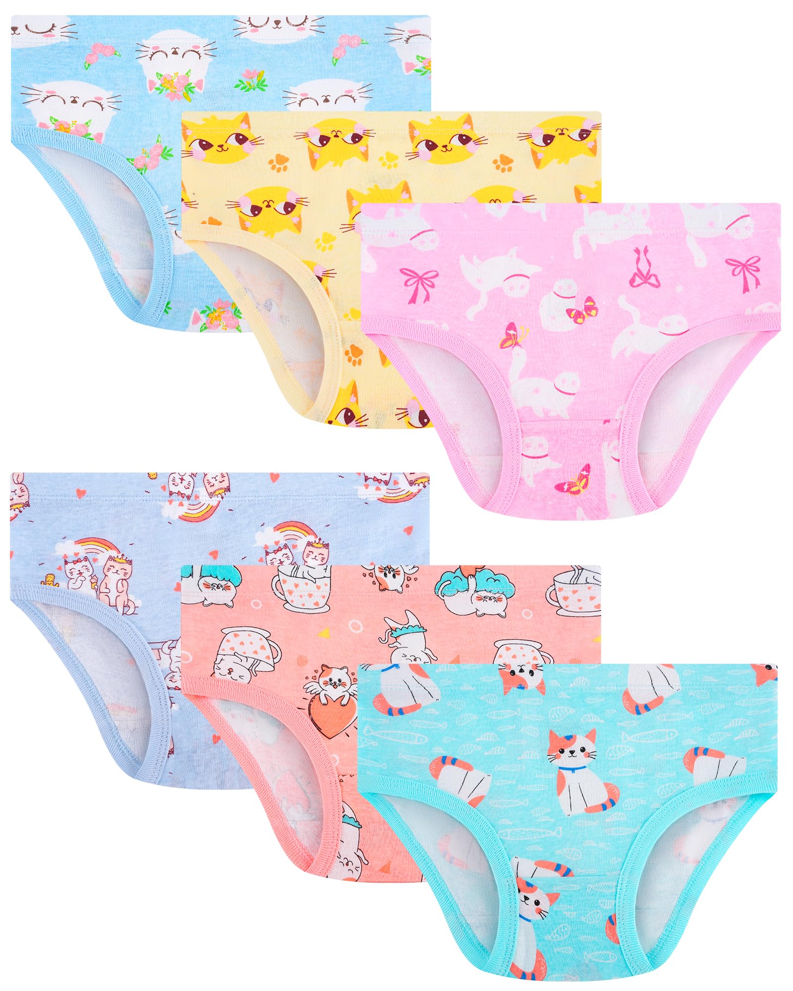 Girls Underwear 100% Cotton Panties, 6-Pack, Soft &amp; Tagless,18M-12Y