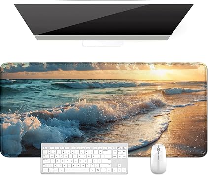 Desk Mat Mouse Pad 23.6 x 11.8 in,Sunset Beach