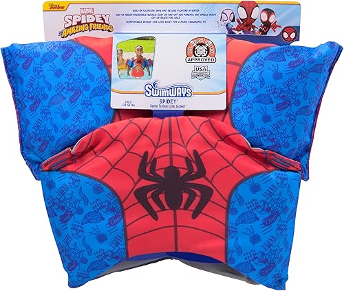 SwimWays Marvel Spidey - Entrenador de natación, chaleco salvavidas aprobado por la Guardia Costera de EE. UU., chaleco salvavidas para niños,