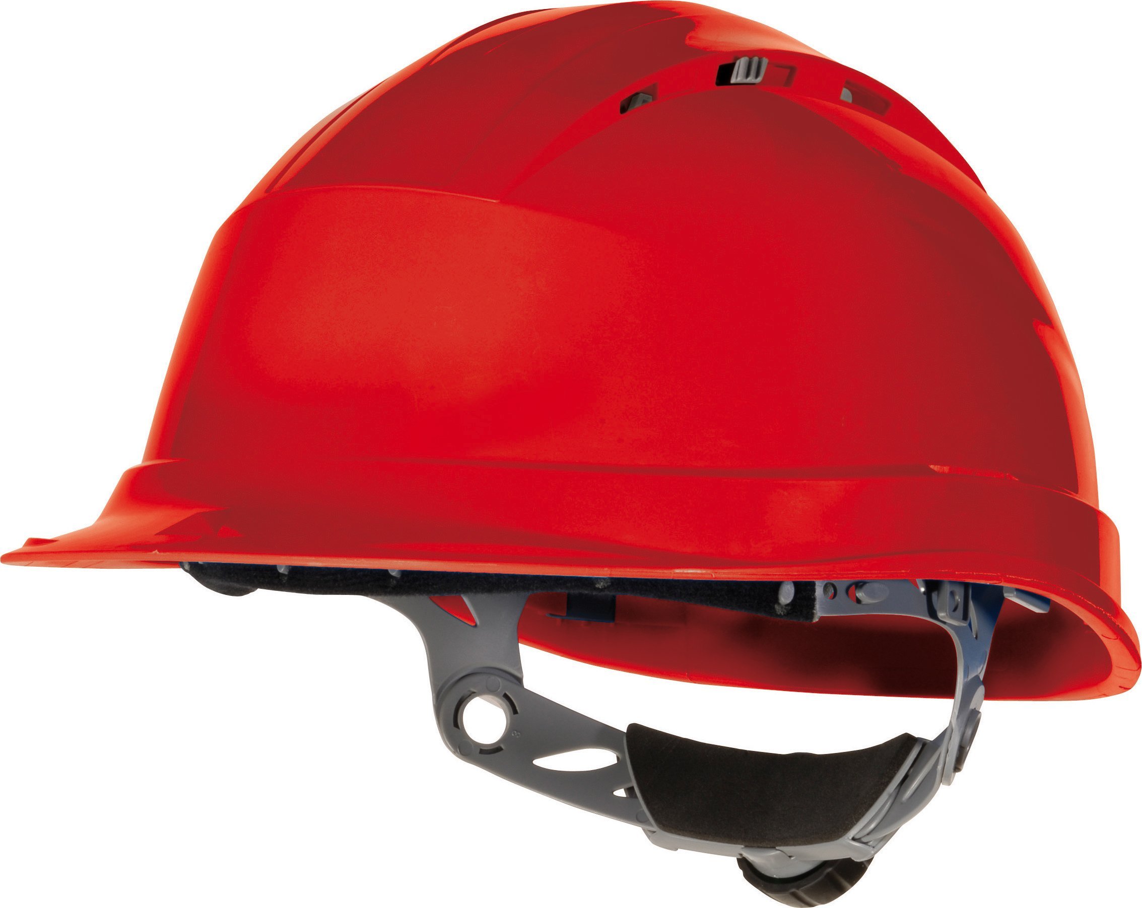 Casque de chantier ventilé Delta Plus Quartz IV rouge à crémaillère