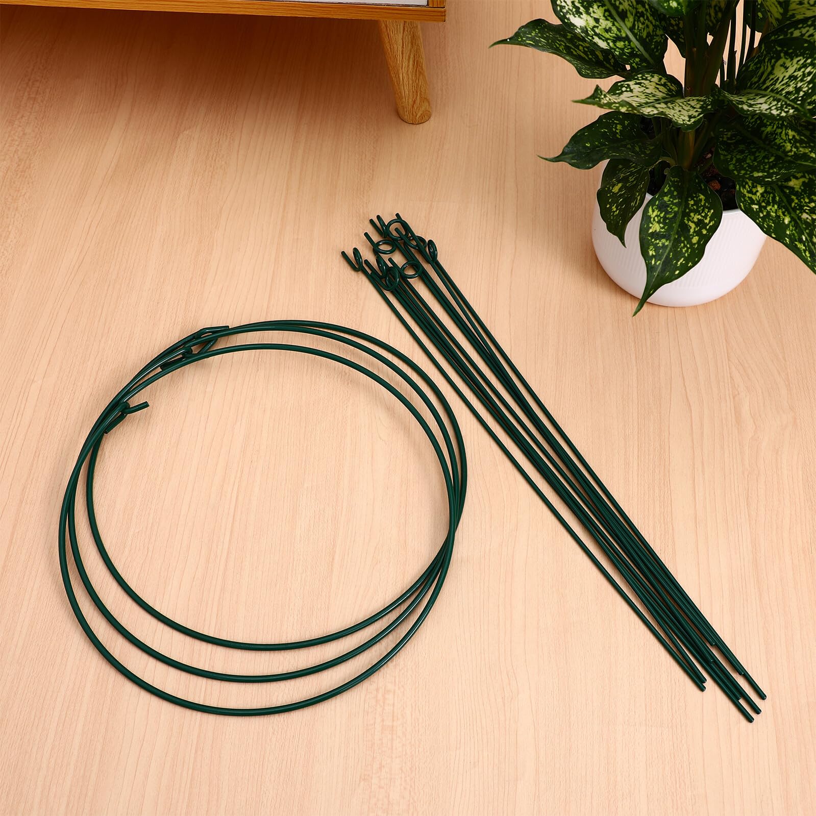 LALAFINA Lot de 3 Tuteurs de Jardin en Fer Robustes Verts 25/40 Cm pour Plantes Grimpantes, Supports Polyvalents pour Pivoines et Fleurs D'intérieur, Treillis Compacts sans Outil