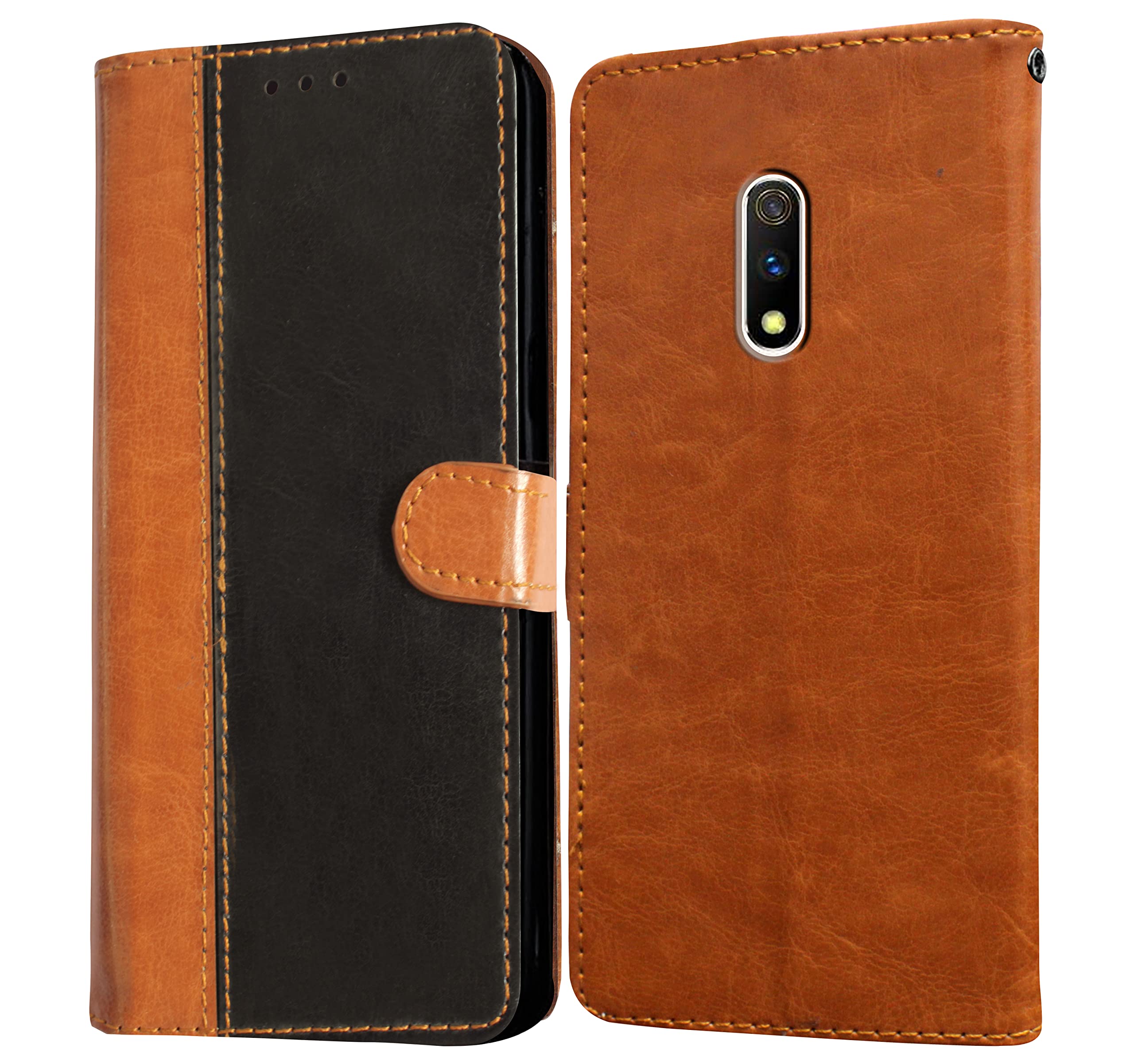 Amazon Brand- Solimo Flip for Realme X (Leather_CamelBlack) (B0BHVV8YKX) Amazon Price History, Amazon Price Tracker