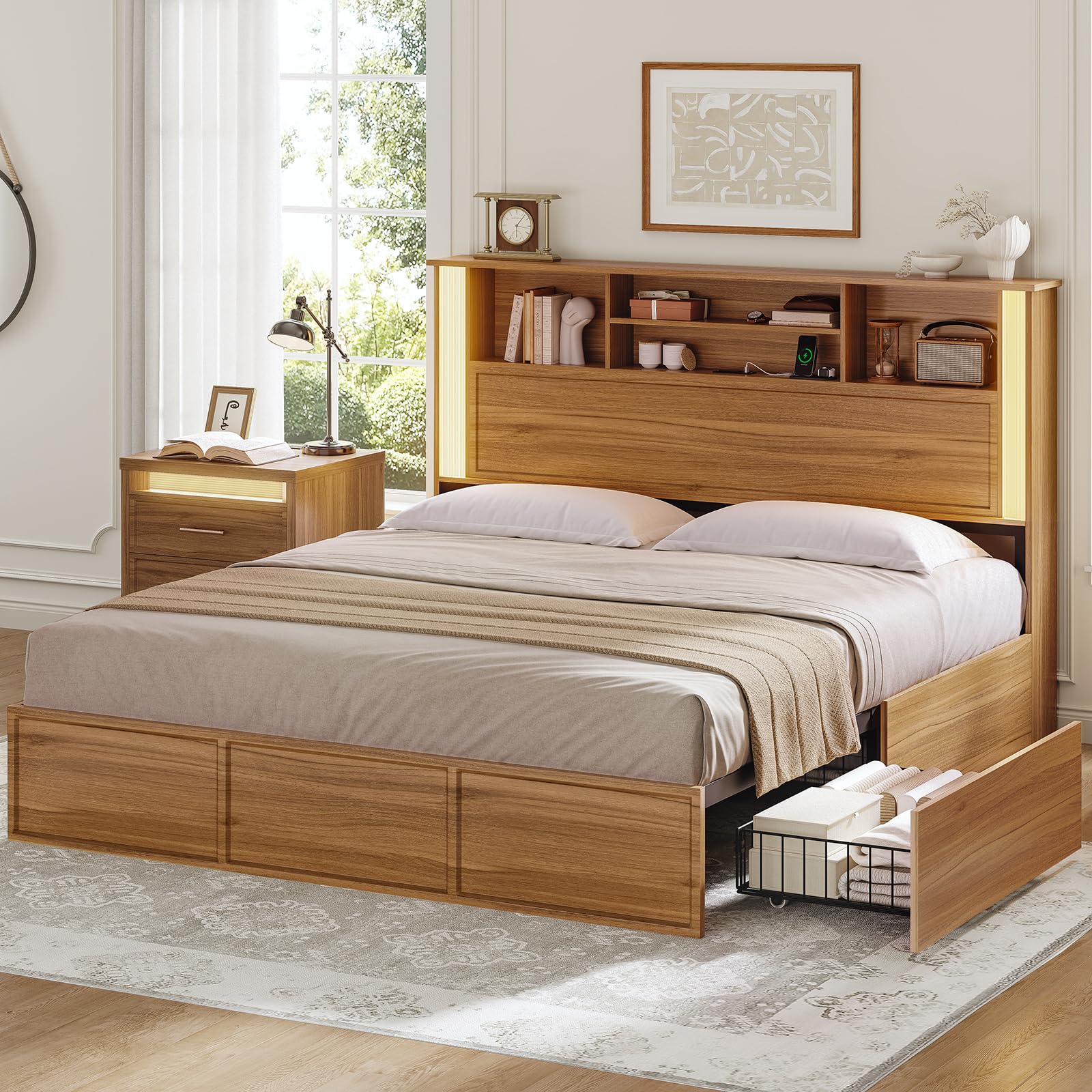 divana 新品　30ml  Queen of The Night お取り置き Amazon.com: OTMCOOUCH Queen Bed Frame with 4 Storage Drawers and 3