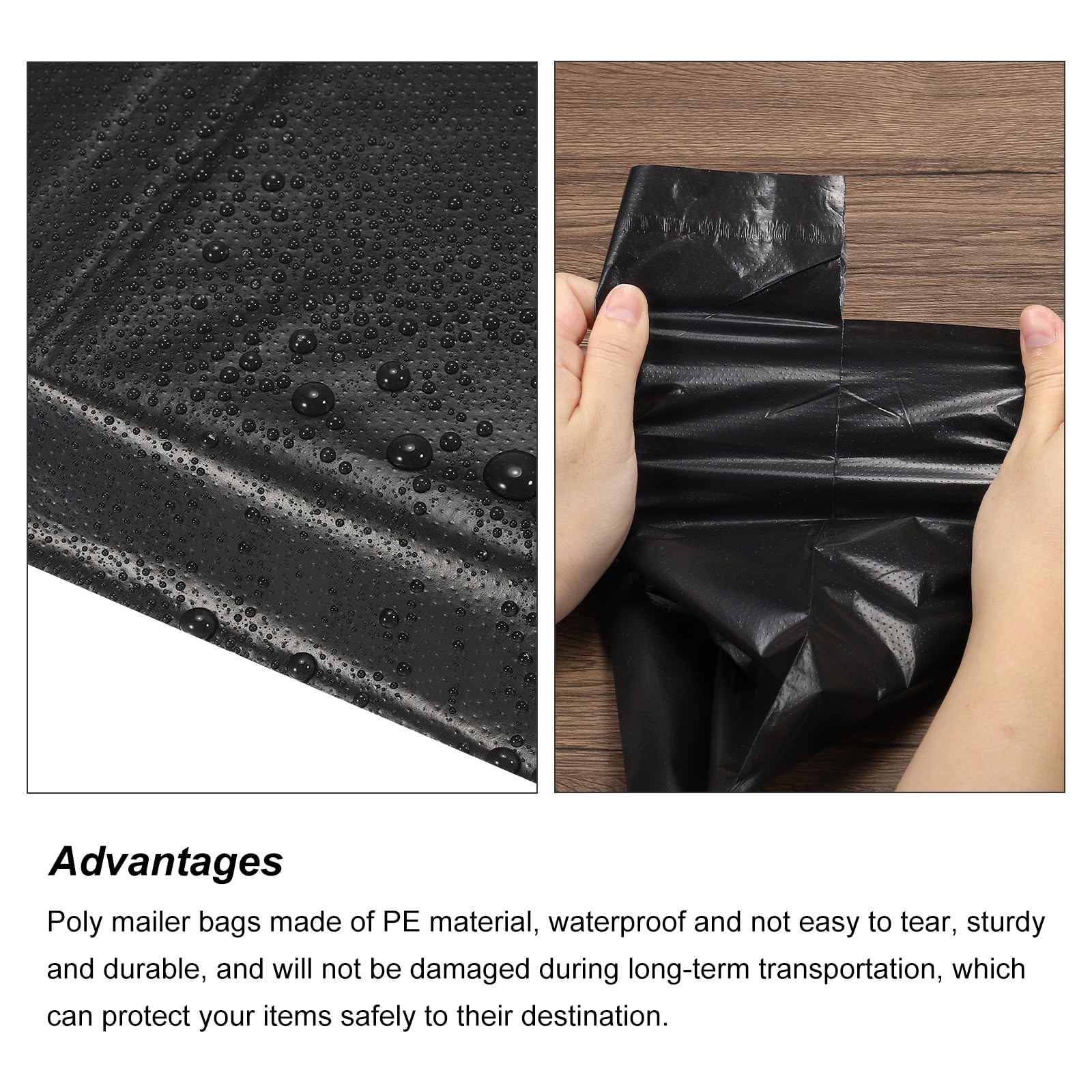 PATIKIL Polietileno Remitente Envío Bolsas 17.72x21.65 Pulgadas Auto Sello Adhesivo Impermeable Resistente Envío Sobres Bolsas para Ropa Pequeños Artículos Negro 200 Paquetes