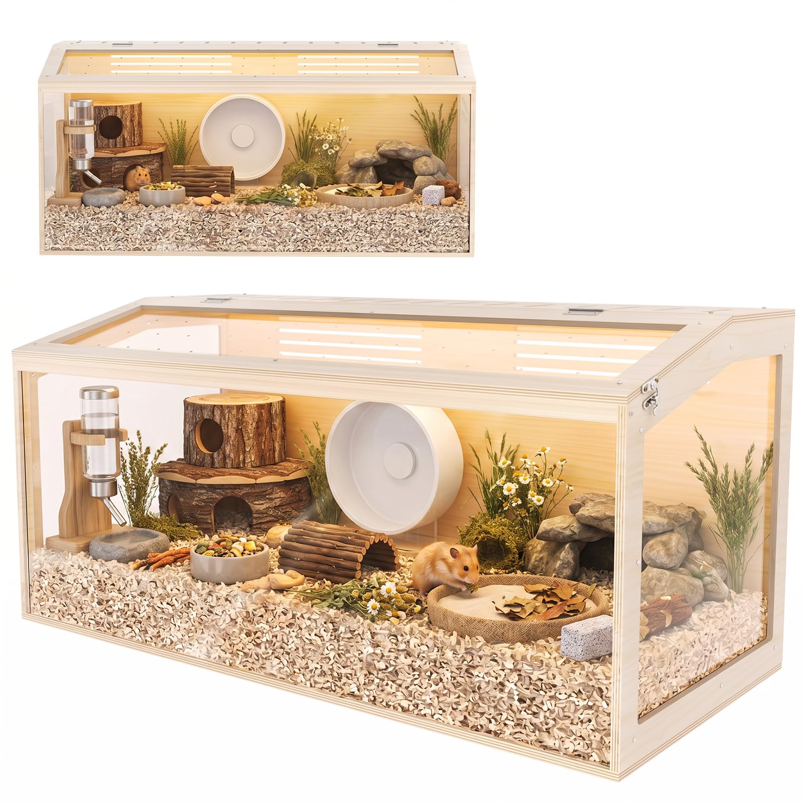 X XBEN 100CM Wooden Large Hamster Cage with Openable Top and with Multi-Vent