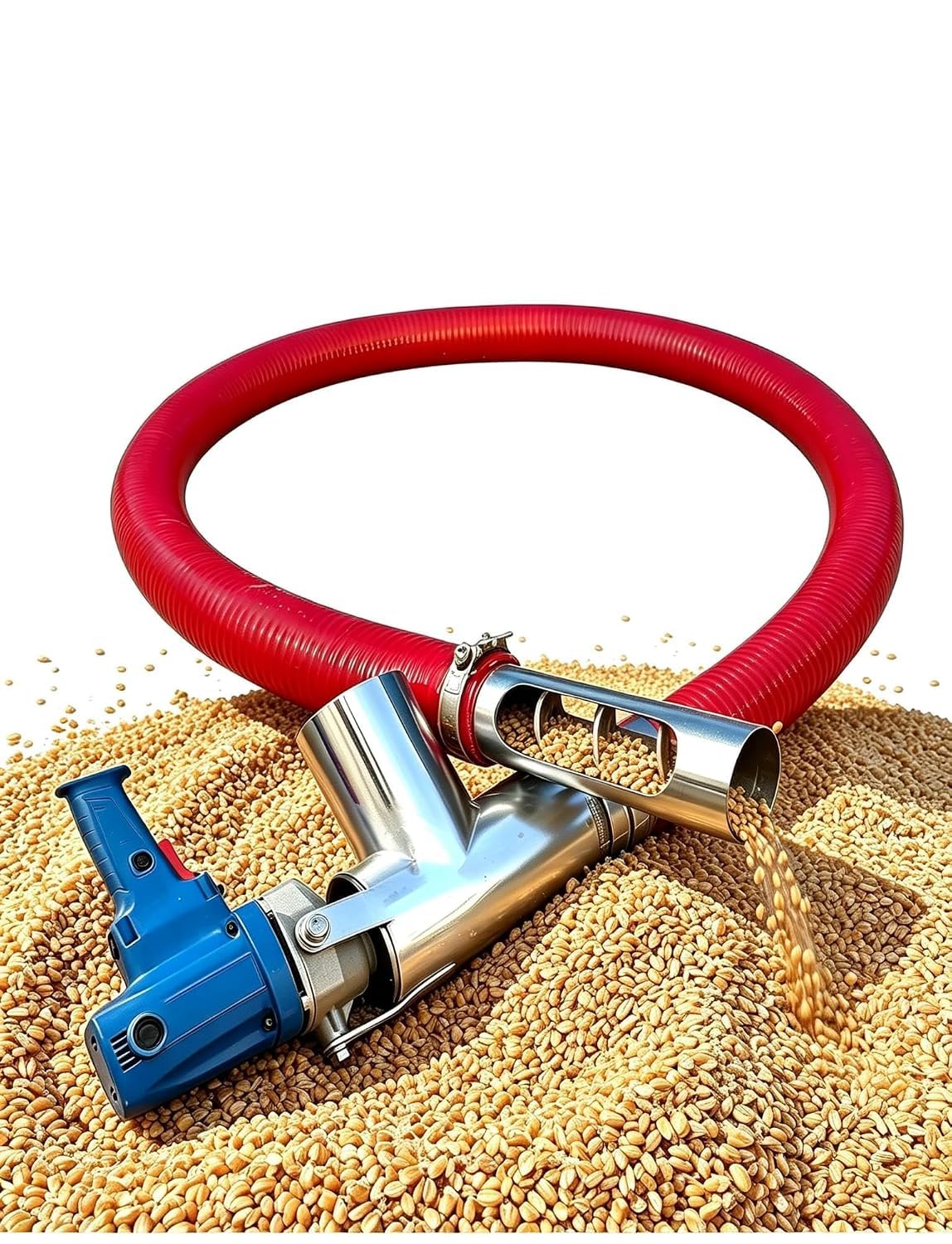 Máquina De Succión De Granos De 1500 W, Transportador De Tornillo Sin Fin De 220 V con Manguera Flexible De 1,5 A 3 Metros para La Transferencia De Granos, Piensos, Fertilizantes Y Materiales