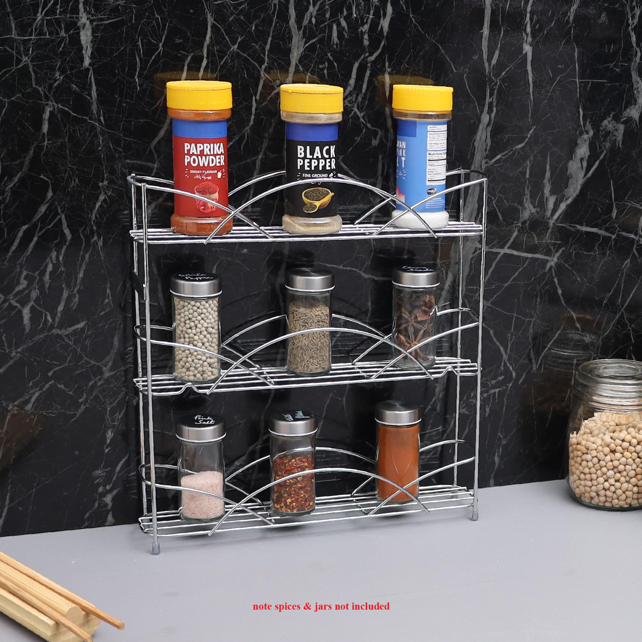 Buckingham D'angle 4 étages Organiseur De Placard De Cuisine, Rack De Stockage Space Saver Plated-Premium De Qualité, Acier, Chrome, 23 X 23 X 26 Cm