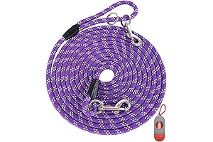 20FT Purple Dog Leash for Training, Walking and Playing