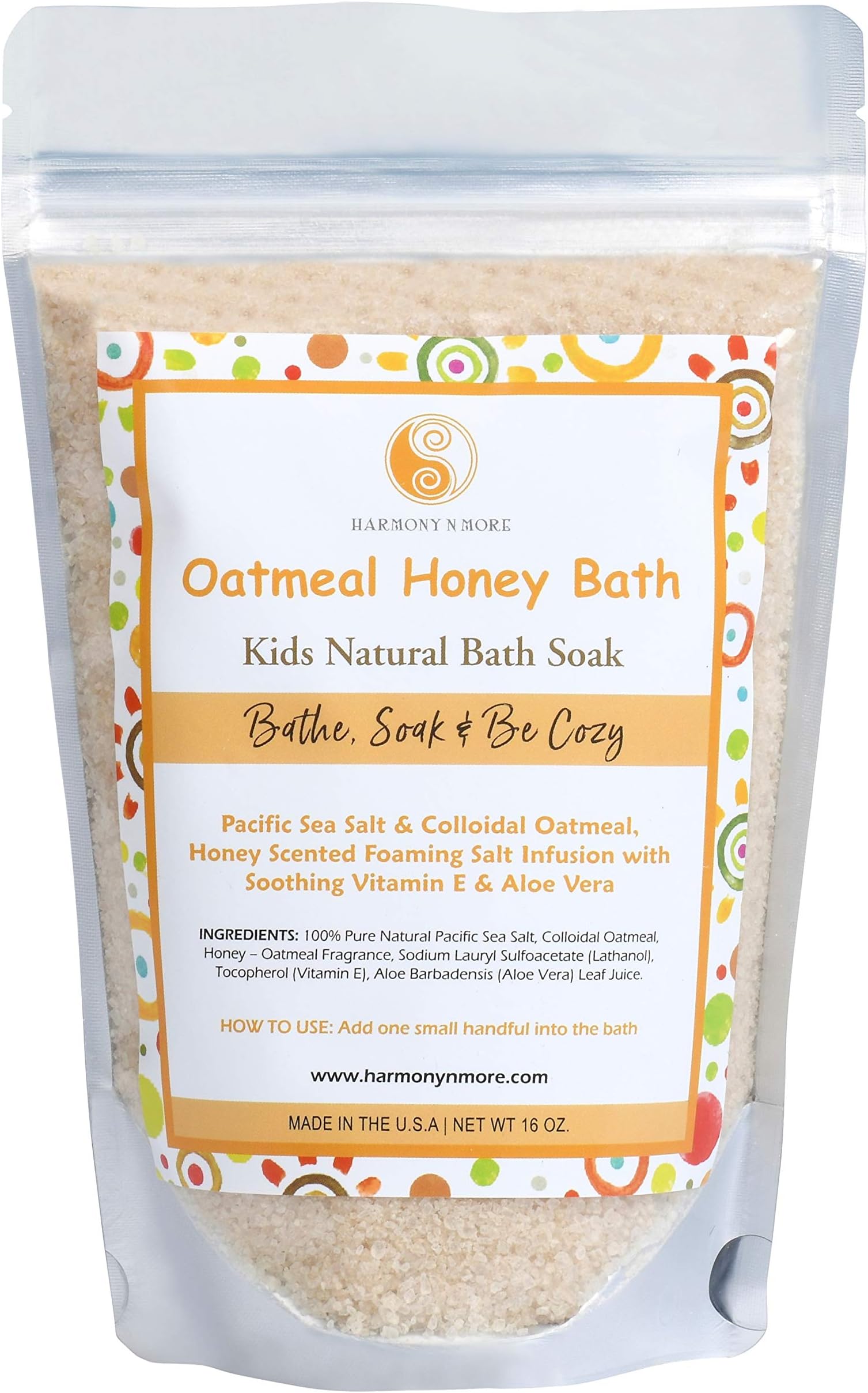 Best Oatmeal Honey Kids Bath - Natural Pacific Sea Salt - Comfy & Nourishing Foaming Bath Salt Soak - All Natural
