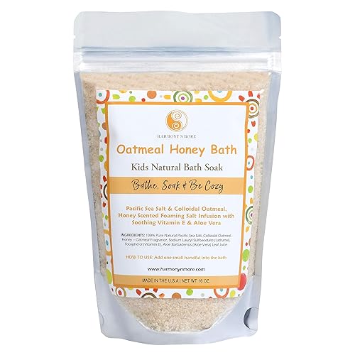 Best Avena Miel Niños Baño - Sal Natural del Mar del Pacífico - Cómodo y nutritivo para la piel - Bath Time Espuma Bath Salt Soak - Todo Natural