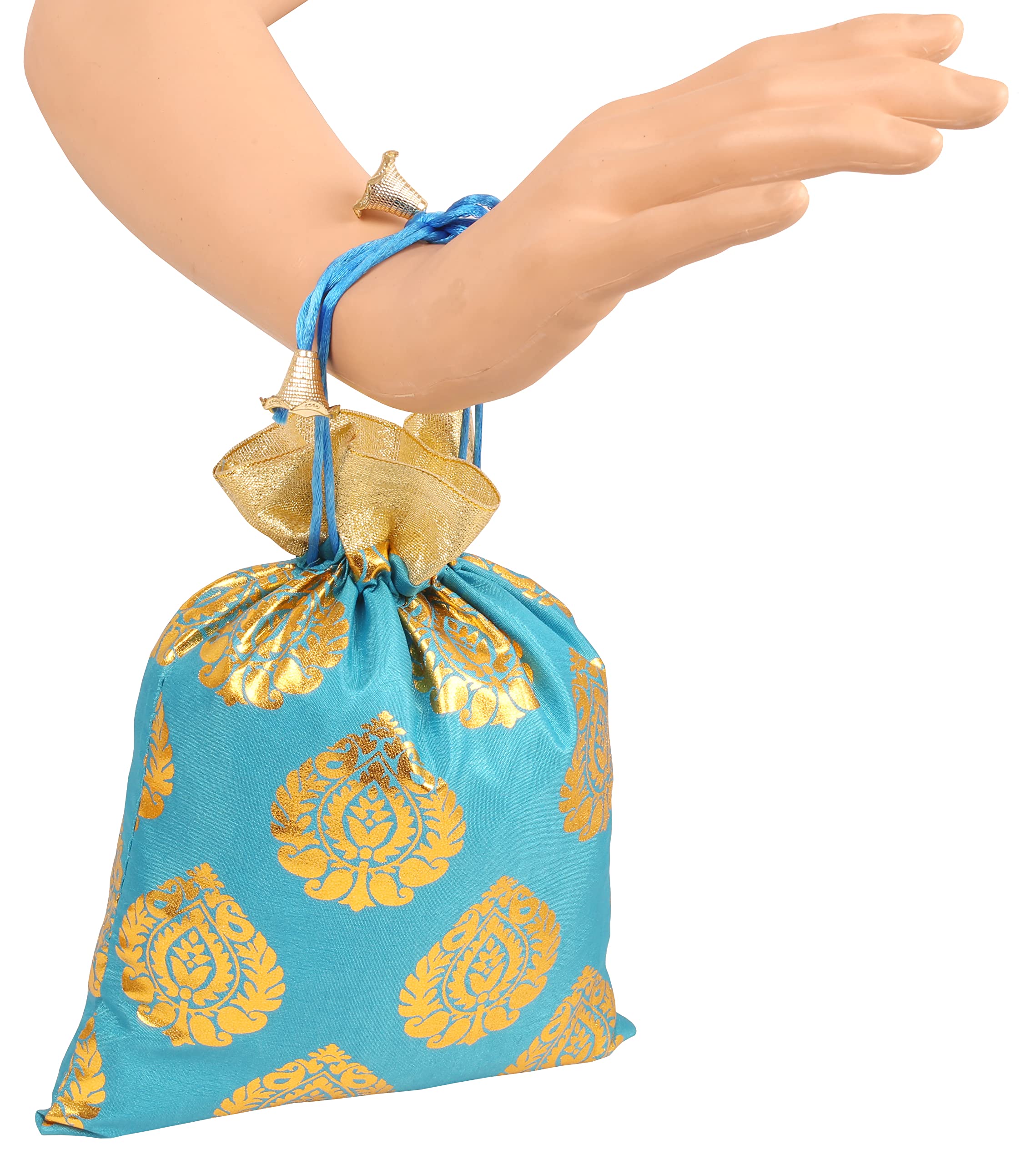 12 Sacchetti Regalo In Cotone Con Coulisse - Stile Etnico, Riutilizzabili, 13x18cm, Per Bomboniere E Feste - Foto 2