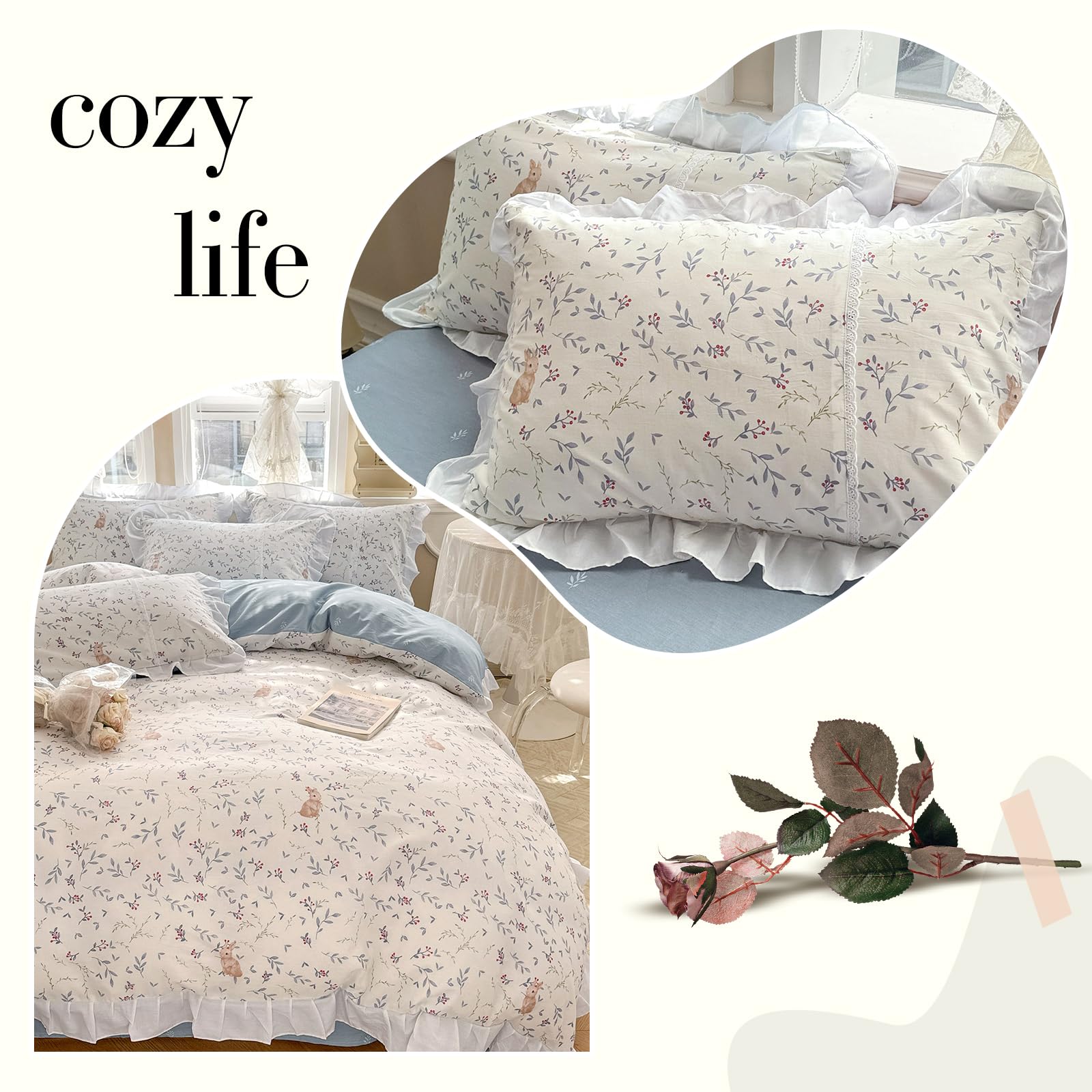 Amazon.com: VM VOUGEMARKET Cute Rabbit Duvet Cover Twin with