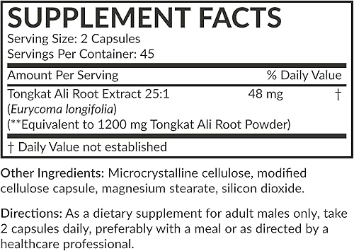 Miniatura 7 de Futurebiotics Longjack Tongkat Ali Extra Strength Energy & Stamina Support - Sin OMG, 90 cápsulas vegetarianas