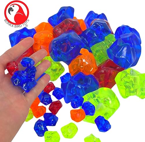 Miniatura 3 de Bonka Bird Toys 3803 Pk24 Meteores acrílicos Pie Talon Craft Part Bird Toys Coloreado Plástico Perforado Asteroide Cometa Rocas Cacatúa Conures