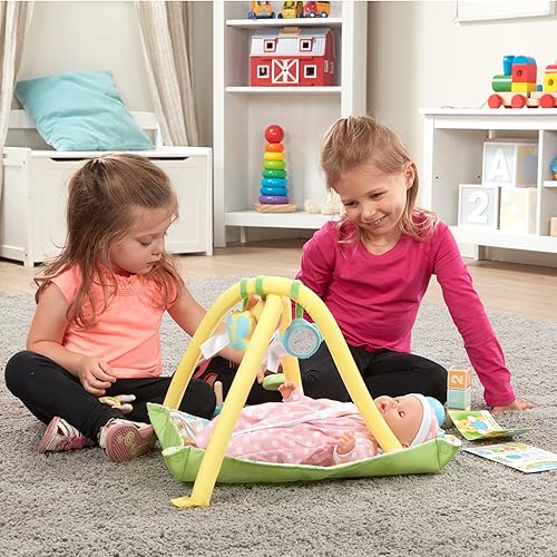Miniatura 2 de Melissa & Doug Mine to Love Toy Time Play Set para muñecas con gimnasio de actividades, apilador, bloques, más (16 piezas)