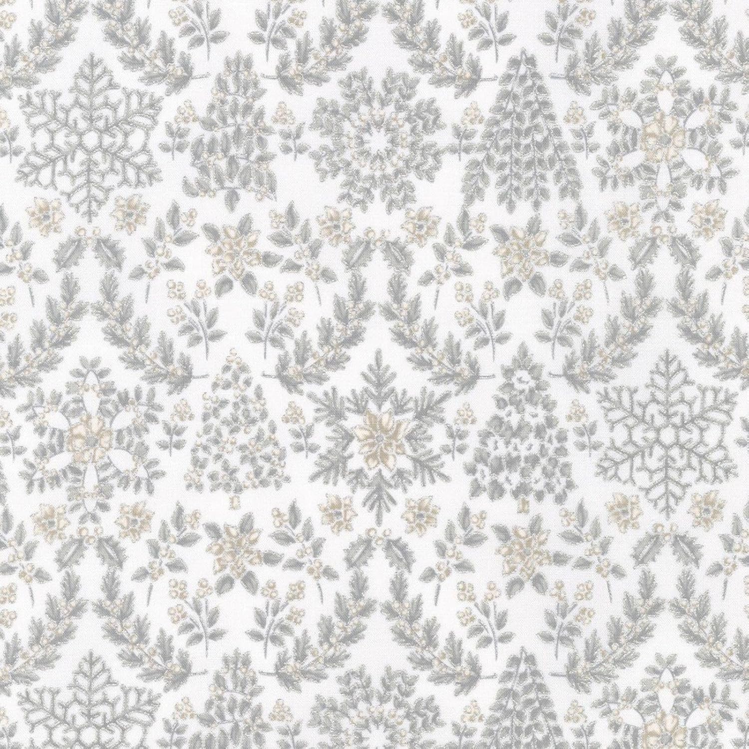 Robert Kaufman Holiday Flourish - Snow Flower SRKM 21601 412 Dove Snowflakes & Trees Fabric