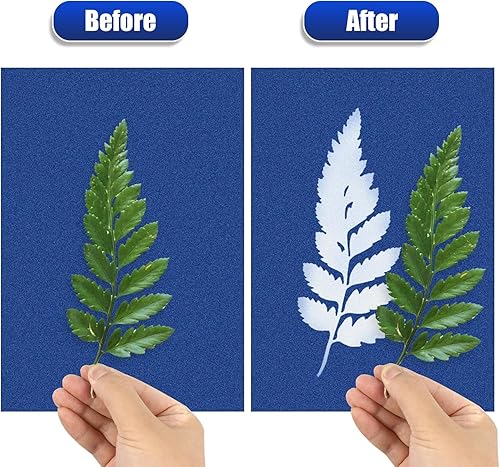 Vista 11 de Kit de papel de impresión solar, papel cianotipo, 24 hojas de papel de cianotipo con 1 hoja de panel acrílico, alta sensibilidad al sol Blanco-24