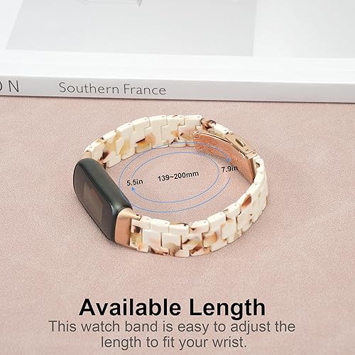 Vista 28 de Wongeto Compatible con correas Fitbit Luxe/Luxe SE para mujer, correa de resina con hebilla de acero inoxidable bandas de repuesto para Fitbit Luxe