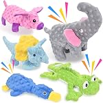 LECHONG 5-Pack Jouets de chien sans glissière - Corps sans rembourrage & Tête légèrement remplie avec traiter poche cachée, jouets pour chiens ensemble pour petits chiens moyens grands pour les garder occupés