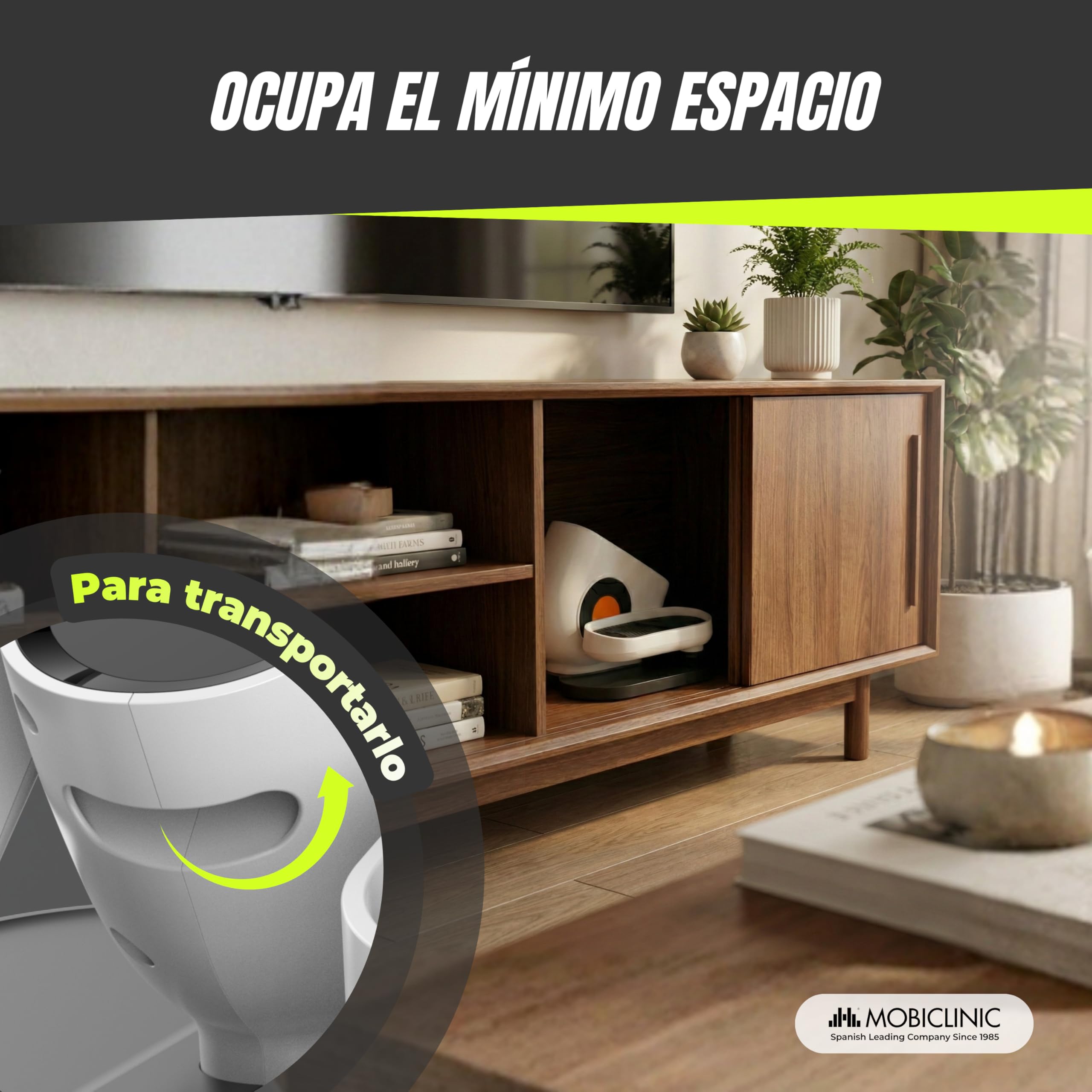Mobiclinic®, Mini Elíptica Eléctrica, Modo Manual y Automático, Pantalla LED, Mando a Distancia, 10 Velocidades, Pedaleo Bidireccional, Silencioso, Antideslizante, Hogar y Oficina, Mobidal