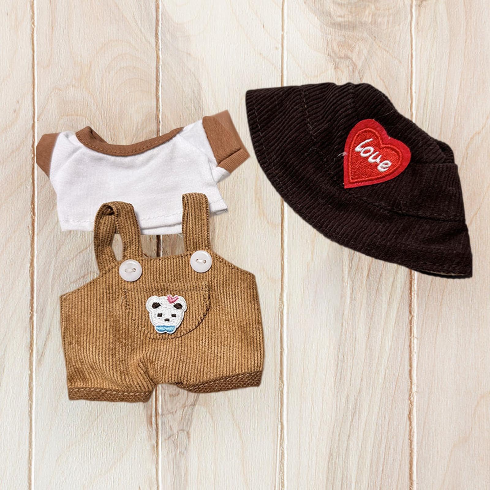 Puppenkleidung Für 17cm Puppen - 3-teiliges Outfit Set Rot/Blau/Gelb