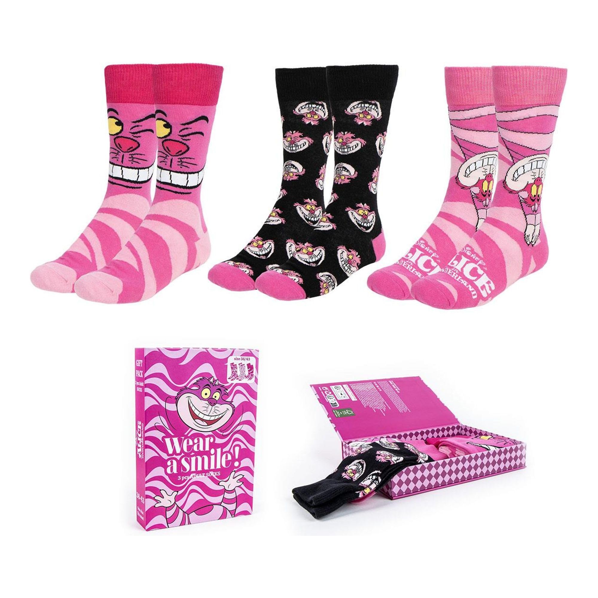 CERDÁ LIFE'S LITTLE MOMENTS 3 Calcetines Disney Alicia Talla 36/43 Cómodos Y Suaves Socks, Multicoloured, 36-43