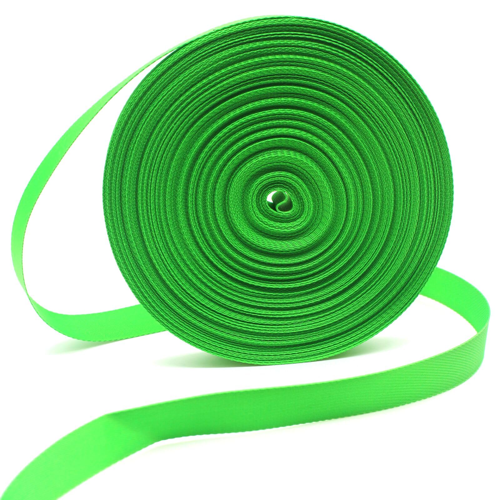 Green 1 Inch Heavy Duty Nylon Webbing Straps 50Yds for Sewing