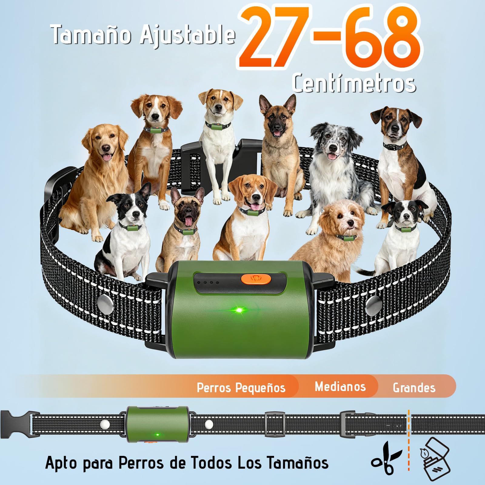 Collar de Adiestramiento para Perros, Collars Antiladridos Conforme Nueva Ley Española de Bienestar Animal Control Manual 3200 Ft, Agua IPX7, Sonido/Vibración/Sonido+Vibración, para Todos los Perros