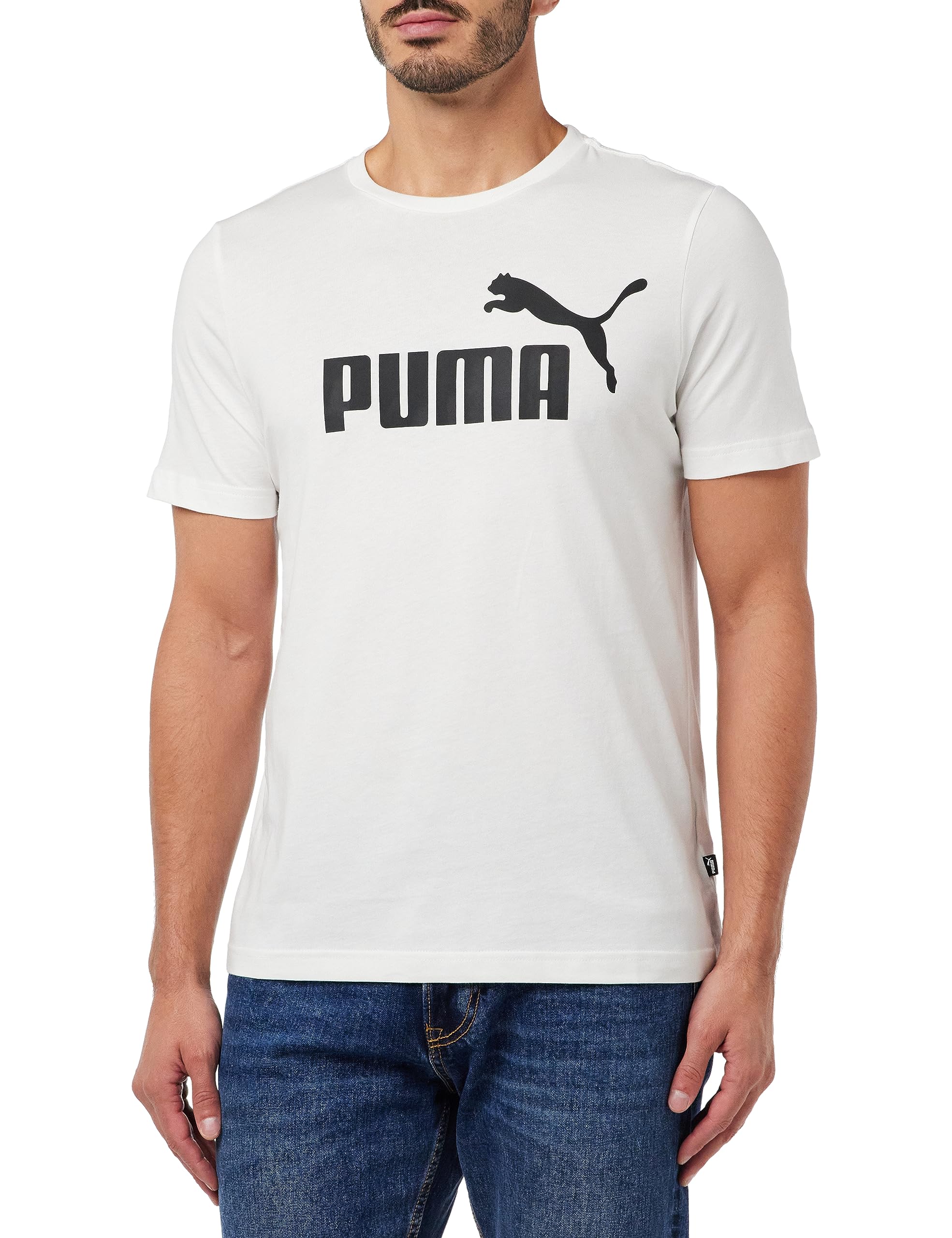 PUMA Herren Ess logo te T shirt, Puma White, M EU