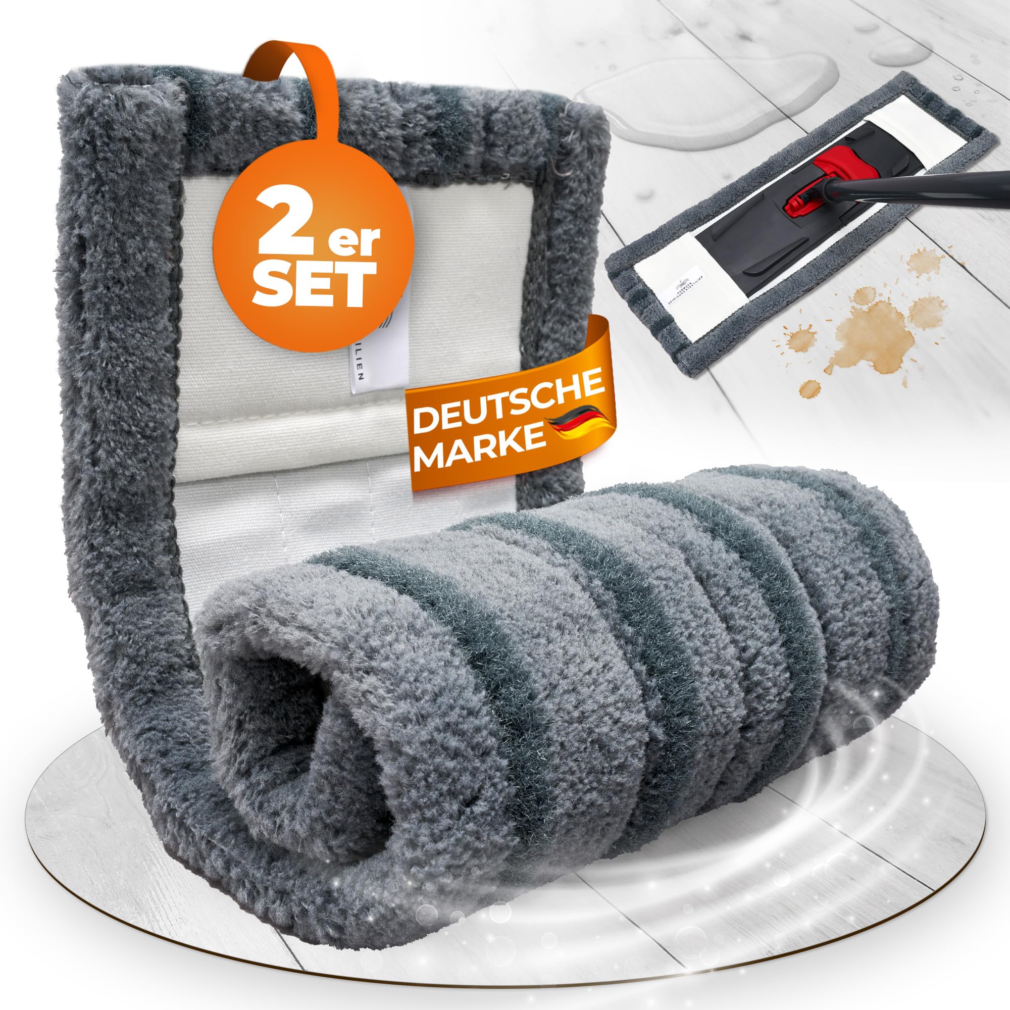 Wischmopp Bezug für Starke Verschmutzungen - Bodenwischer, Wischbezug von WOWtowelz – 40 cm Variante - 2er Set