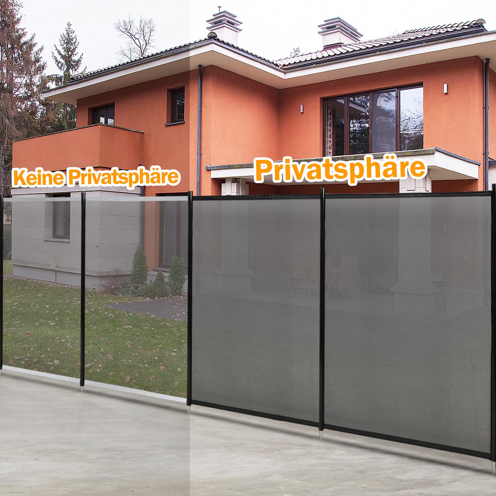 GOPLUS Ogrodzenie do basenu, zabezpieczenie przed dziećmi, ochrona przed wzrokiem, składane, do basenu, 360 x 125 cm, czarne